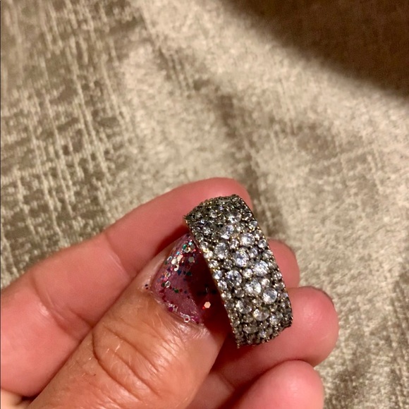 Eternity Band Encrusted w/ Crystal Topaz Size 7.5 - Picture 5 of 8